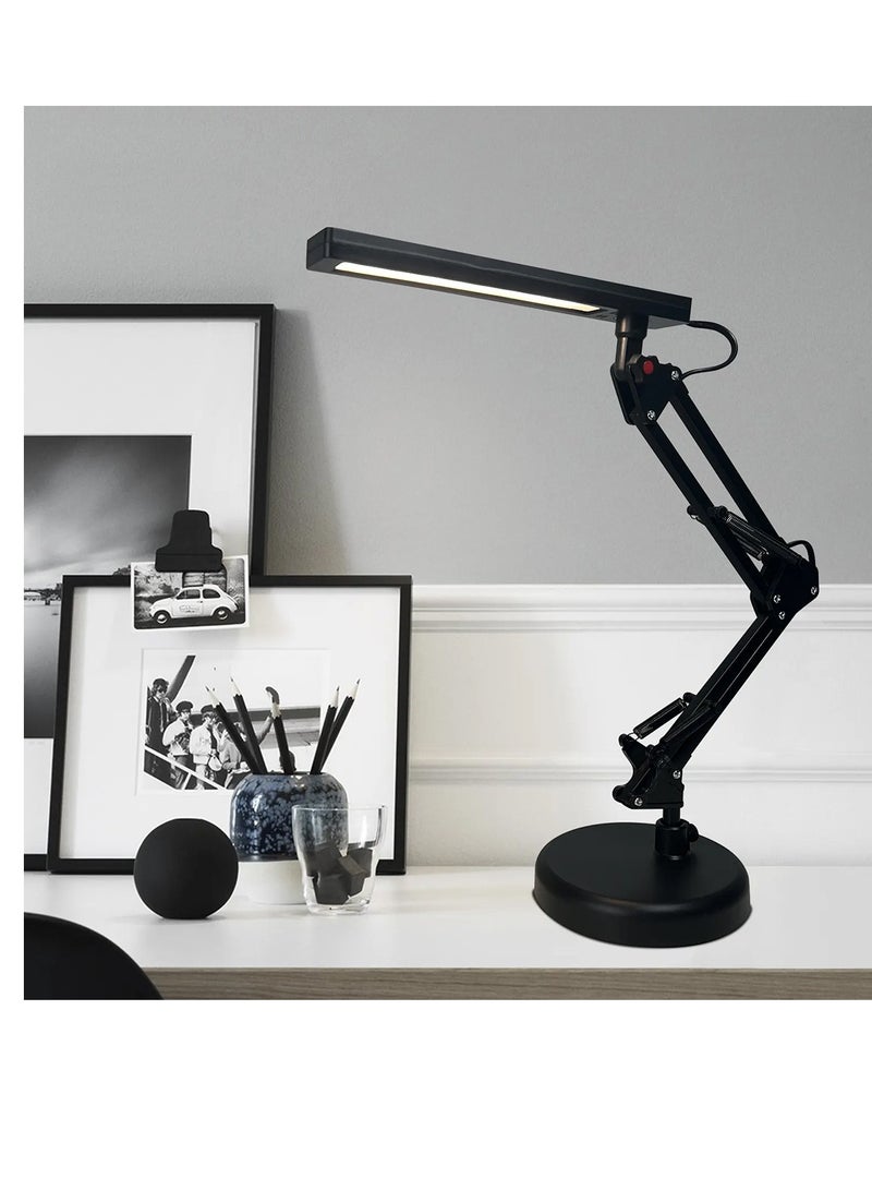 إيباسكت مصباح مكتب LED، مصباح طاولة LED، مصباح LED للعناية بالعين، قابل للتعديل 10 مستويات سطوع 3 أوضاع إضاءة، مزود بمشبك، مصباح قراءة للدراسة والعمل(اسود) - Image 1